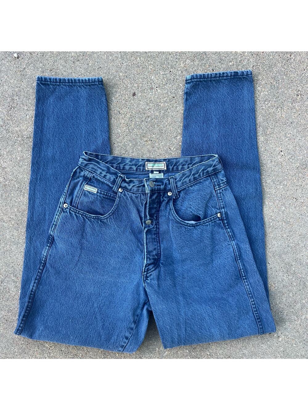Vintage Guess Jeans High Rise Wedgie Mom Jeans Peekaboo Button Fly Size 29x33